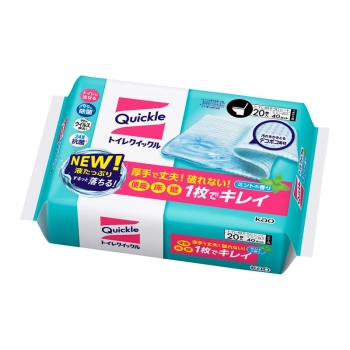 花王　トイレクイックル　そうじシート　ミントの香り　つめかえ用　２０枚入り（１０枚ずつ２個装）