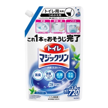 花王　トイレマジックリン消臭･洗浄スプレー　トイレ用洗剤　ミントの香り　つめかえ　特大　７２０ｍｌ