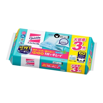 花王　トイレクイックル　そうじシート　ミントの香り　つめかえ用　大容量３コパック（１０枚入×３個）