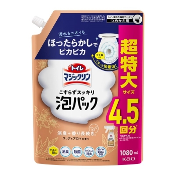 花王　トイレマジックリン　泡パック　ウッディアロマの香り　つめかえ　超特大　１０８０ｍｌ