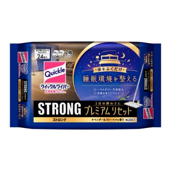 花王　クイックルワイパー　立体吸着ウエットシート　ストロング　プレミアムリセット　２４枚入
