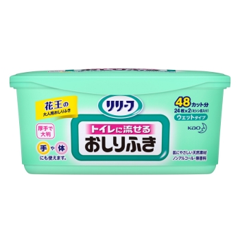 花王　リリ－フ　トイレに流せるおしりふき　本体　２４枚入り