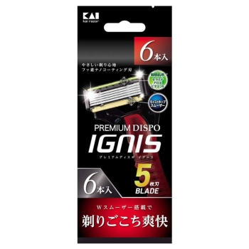 貝印 プレミアムディスポ IGNIS 5枚刃 6本入