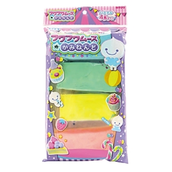 ムースのかみねんど パステル4色