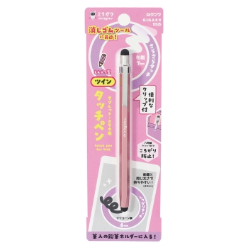 クツワ ツインタッチペン ピンク