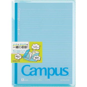 コクヨ ノート キャンパスカバーノートプリントポケット ブルー