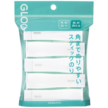 グルー　スティックのり　色が消える×５パック　Ｓ
