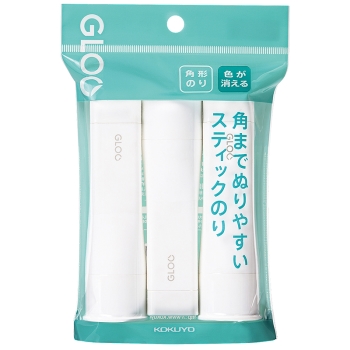 グルー　スティックのり　色が消える×３パック　Ｍ