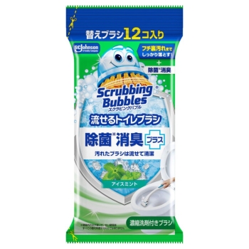 スクラビングバブル　流せるトイレブラシ　除菌消臭　アイスミント替え