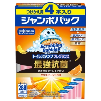 スクラビングバブル　トイレスタンプ　最強抗菌　クリスピーシトラス　替　４Ｐ