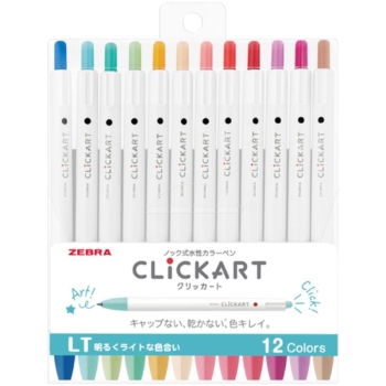 ゼブラ 水性マーカー クリッカート 12色セットLT
