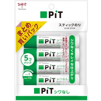 トンボ鉛筆　スティックのり　シワなしピットＳ　５本パック