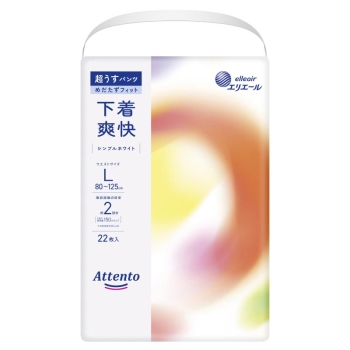 アテント 超うすパンツ下着爽快シンプルホワイトL22