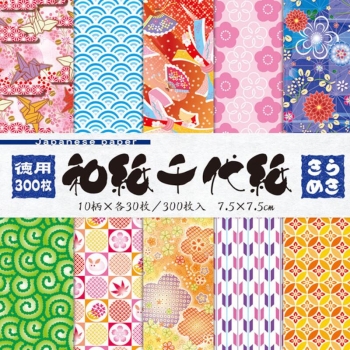 トーヨー　千代紙　徳用和紙千代紙　きらめき　７．５ｃｍ