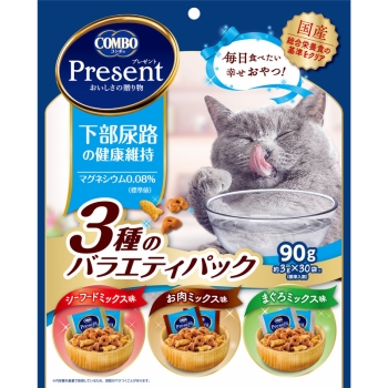 コンボ プレゼント キャット おやつ 下部尿路の健康維持 3種のバラエティパック 90g