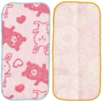 女児　２枚組　ハーフ　ミニタオルハンカチーフ