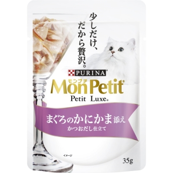 ■　モンプチ　プチリュクスパウチ　まぐろのかにかま添え　３５ｇ