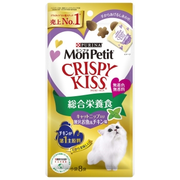 ■　ネスレ日本　モンプチ　クリスピーキッス　総合栄養食　キャットニップ入り贅沢お魚＆チキン味２４ｇ
