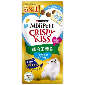 ■　モンプチクリスピーキッス　総合栄養食　とびきり贅沢おさかな味　２４ｇ