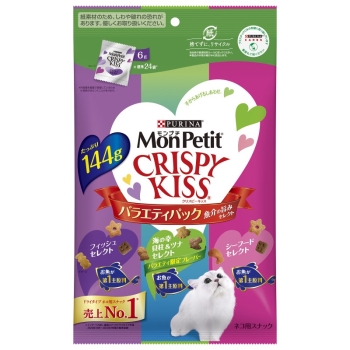 モンプチ クリスピーキッス バラエティ 魚介の旨みセレクト 144g