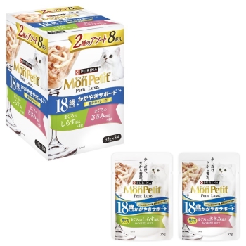 ■　ネスレ日本　モンプチ　プチリュクスパウチ１８歳以上用まぐろしらす＆まぐろささみ３５ｇ×８Ｐ