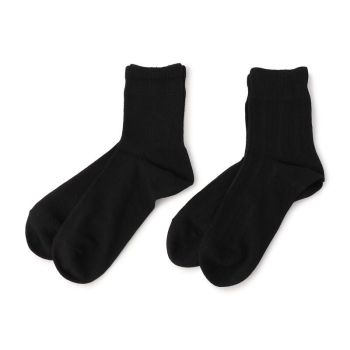 いつもの肌着　口ゴムのびーる　ストライプ柄・スパイラル柄ハーフ丈ソックス　２足組