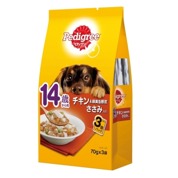 ペディグリー　１４歳から用　チキン＆緑黄色野菜　ささみ入り　７０ｇ×３袋