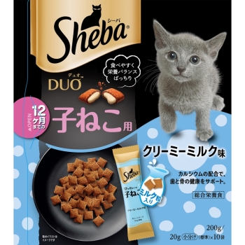 シーバ　デュオ　１２ヶ月までの子ねこ用　クリーミーミルク味２００ｇ