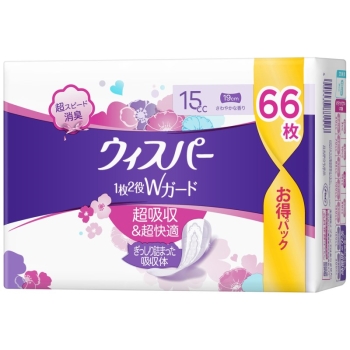 ウィスパー1枚2役Wガード 15cc 66枚