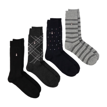 【福袋】ハッシュパピー　メンズ　クルー丈ソックス　４足組