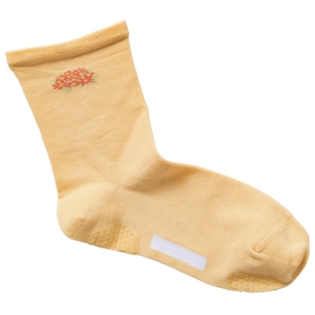 婦人ブーケ柄すべり止め付きソックス