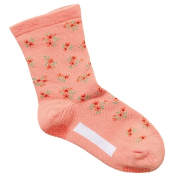 婦人厚手小花クルーソックス　　　　　２３ｃｍ