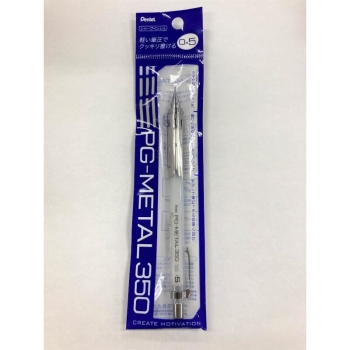 ぺんてる　シャープペンシル　ＰＧメタル３５０　０．５ｍｍ　クリアホワイト軸　パック入り