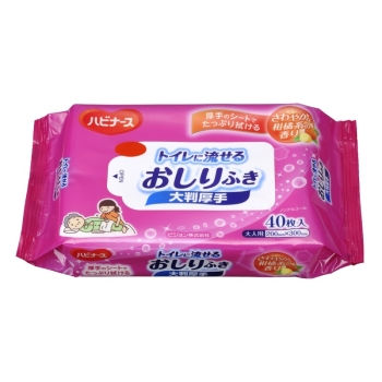 ■　トイレに流せるおしりふき大判厚手４０枚入