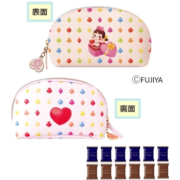不二家　ペコちゃん シェルポーチと焼菓子（ピンク）