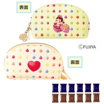 不二家　ペコちゃん シェルポーチと焼菓子（イエロー）