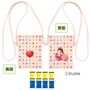 不二家　ペコちゃん スマホポーチと焼菓子（ピンク）