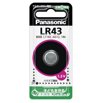 パナソニック LR43P アルカリ ボタン電池