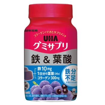 ＵＨＡグミサプリ　鉄＆葉酸　３０日分ボトル