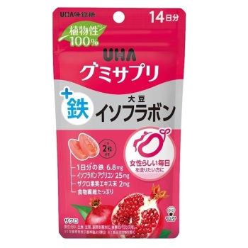 ＵＨＡグミサプリ　鉄＋大豆イソフラボン　１４日分