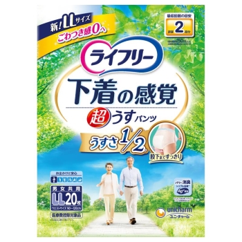 ライフリー 下着の感覚 超うすパンツ Mサイズ　計178枚入り ライフリ－超うす型下着感覚パンツM2枚×12パック【直送品】