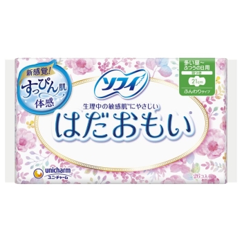 ソフィ はだおもい 多い昼ふつうの日用 21cm 羽つき 26枚