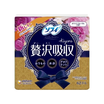 ソフィ Kiyora贅沢吸収ホワイトフローラル62枚
