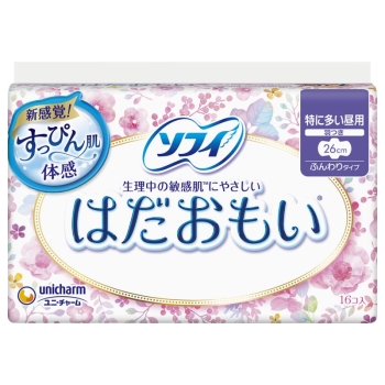 ソフィ　はだおもい　特に多い昼用　長時間用　２６ｃｍ　羽つき　１６枚