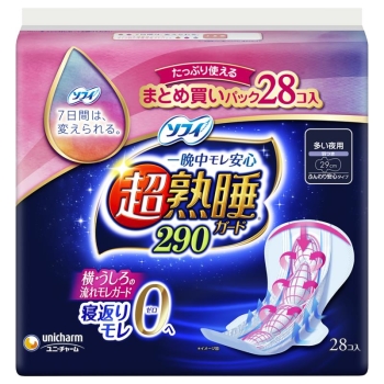 ソフィ　超熟睡ガード２９０　２８枚