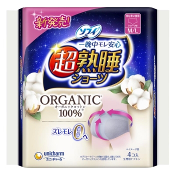 ソフィ　超熟睡ショーツオーガニックコットンＭＬ　４枚