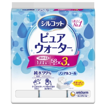 シルコットピュアウォーターWT詰替 58枚×3個