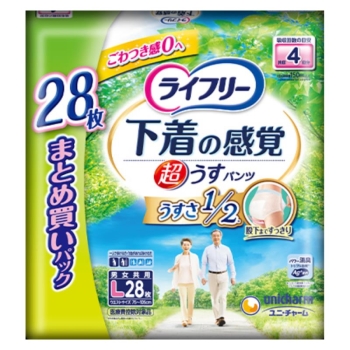 ■　ライフリー　超うす型下着感覚パンツ４回Ｌ２８枚