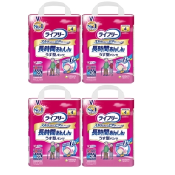 【在庫限り】（ケース販売）ライフリー長時間あんしんうす型パンツＭサイズ２０枚×４個入り