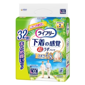 ライフリー超うす型下着感覚パンツＬサイズ３２枚